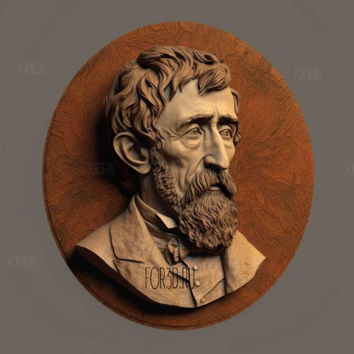 Henry Thoreau 3 stl model for CNC